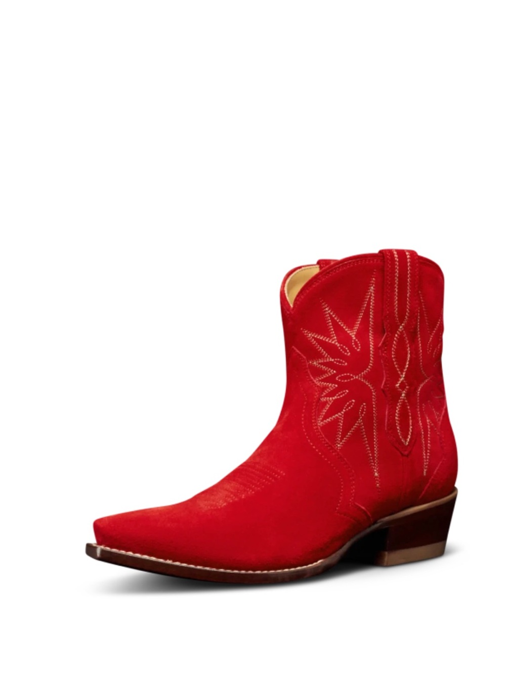 Tecovas Red Suede Western Ankle Boot